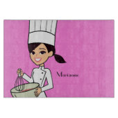 Koolmeisje Chef Cutting Board met naam Snijplank (Voorkant)