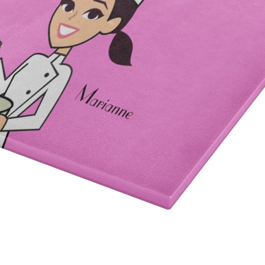 Koolmeisje Chef Cutting Board met naam Snijplank (Hoek)