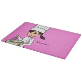 Koolmeisje Chef Cutting Board met naam Snijplank (Hoek)