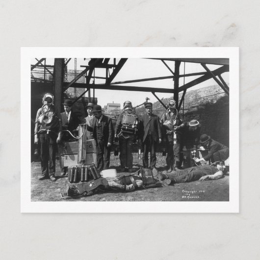 Koolmijn-reddingsspaarders, 1910 briefkaart (Voorkant)