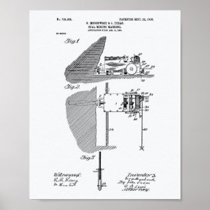 Koolmijnbouwmachine 1903 Whitepaper over octrooien Poster