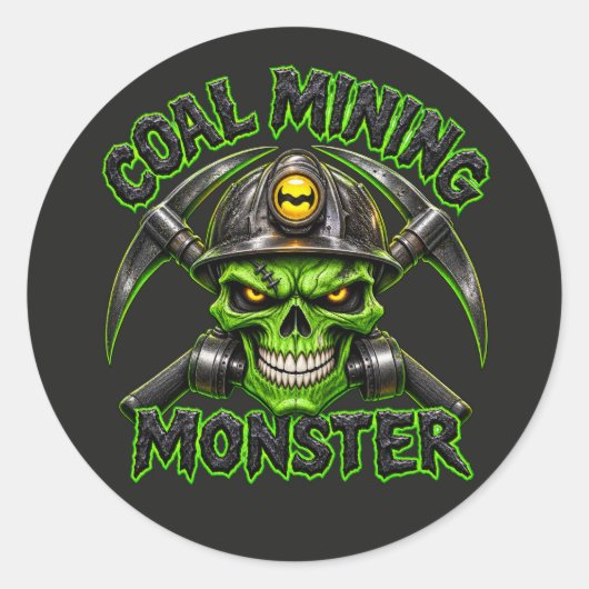 KOOLMIJNEN MONSTER RONDE STICKER (Voorkant)