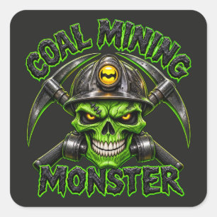 KOOLMIJNEN MONSTER VIERKANTE STICKER