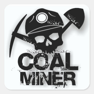 KOOLMINER SKULL VIERKANTE STICKER