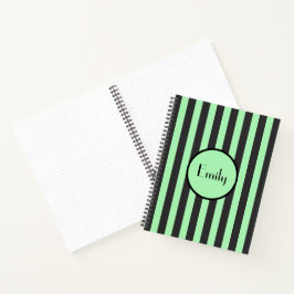 Koolmintgroene en zwarte streep Bullet Journal Notitieboek