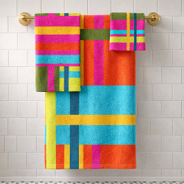 Koolmodern Abstract Geometrisch Rutpatroon Bad Handdoek