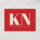 Koolmodern Monogram Professioneel Helderood Visitekaartje (Voorkant)