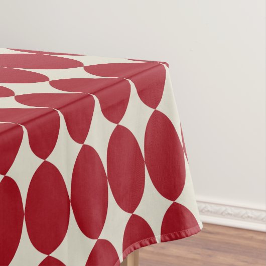 Koolmoderne Kerst Rode Ballen Festive Chic Tafelkleed (Voorbeeld)