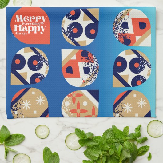 Koolmoderne kerstkeukenhanddoek theedoek (Gevouwen)