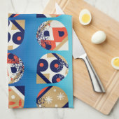 Koolmoderne kerstkeukenhanddoek theedoek (Quarter Fold)