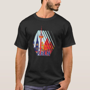 Kooln Duitsland Stad Silhouet Overzicht Schets T-shirt