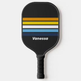 Koolnacht valt over Strepen met naam Pickleball Paddle