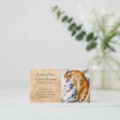 Kooloosterse chinese waterverf fluffy tijgerkunst visitekaartje (Staand voorkant)