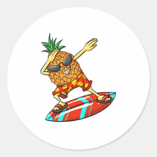 Koolpineappelsap, schimmelkoorts, surfervet ronde sticker (Voorkant)