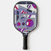 Koolpurper Roze Geometrisch Abstract Industrieel O Pickleball Paddle (Achterkant)