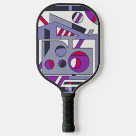 Koolpurper Roze Geometrisch Abstract Industrieel O Pickleball Paddle