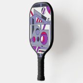 Koolpurper Roze Geometrisch Abstract Industrieel O Pickleball Paddle (Links)