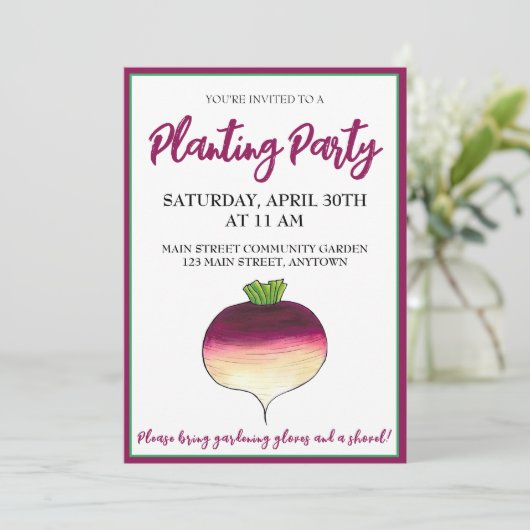 Koolraap Swede Groente Tuin Gemeenschap Tuinfeest Kaart (Staand voorkant)