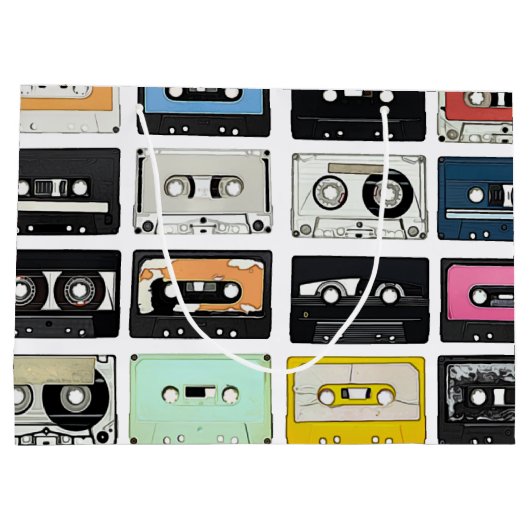 Koolretro- cassettes mengen tapepatroon large cadeautasje (Achterkant)