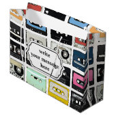 Koolretro- cassettes mengen tapepatroon large cadeautasje (Voorkant Gekanteld)