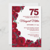 Koolrode bloem nummer Elegant 75ste verjaardag  Kaart (Voorkant)