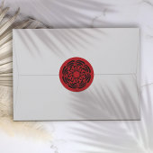 Koolrode Bloemen Ronde Sticker