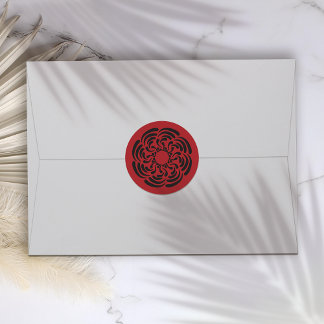 Koolrode Bloemen Ronde Sticker