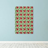 Koolrode Bloemige Naadloos Patroon Canvas Afdruk (Insitu (Houten vloer))
