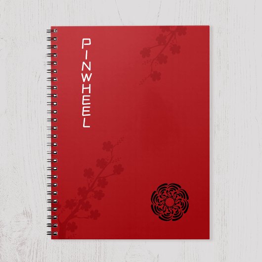 Koolrode bloemmotief notitieboek