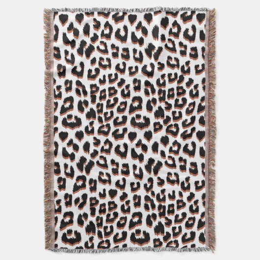 Koolrode bruine luipaardprint deken (Voorkant Verticaal)