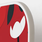 Koolrode en Witte Tulp Lentebloemen Pickleball Paddle (Links Detail)