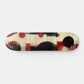 Koolrode en Zwarte Abstracte Skatebord Design Persoonlijk Skateboard (Horizontaal)