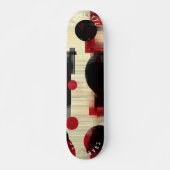 Koolrode en Zwarte Abstracte Skatebord Design Persoonlijk Skateboard (Voorkant)