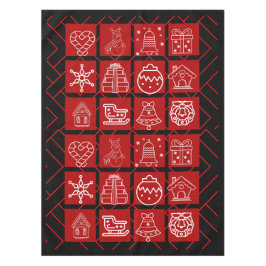 Koolrode en zwarte geometrische kersttafelkleed tafelkleed