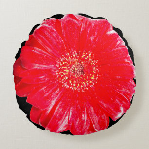 Koolrode Gerbera-Margriet Ronde Worpkussen Rond Kussen