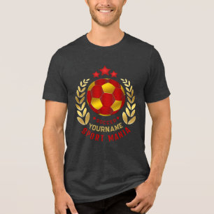 Koolrode Gouden Voetbal Crest Tri-Blend Shirt
