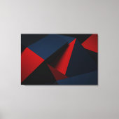 Koolrode marineblauwe geometrische abstracte kunst canvas afdruk (Voorkant)