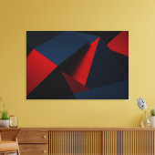 Koolrode marineblauwe geometrische abstracte kunst canvas afdruk (Insitu (Woonkamer))