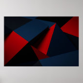 Koolrode marineblauwe geometrische abstracte kunst poster (Voorkant)