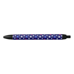 Koolrode, Patriotistische Blauwe, en Witte Sterren Blauwe Inkt Pen