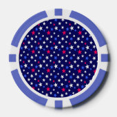 Koolrode, patriottisch blauwe, en witte sterren poker chips (Voorkant)