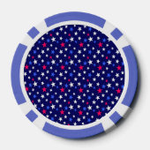 Koolrode, patriottisch blauwe, en witte sterren poker chips (Achterkant)