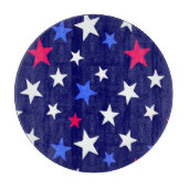 Koolrode, patriottisch blauwe, en witte sterren snijplank (Voorkant)