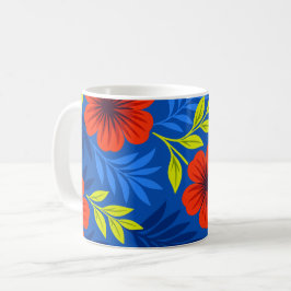 Koolrode Rode Bloemen met Elegante Bladeren Koffiemok