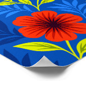 Koolrode rode bloemen met elegante bladeren poster (Hoek)
