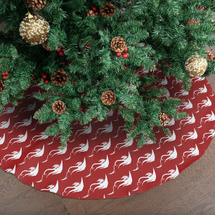 Koolrode Witte Stam Draak Kerstontwerp Kerstboom Rok
