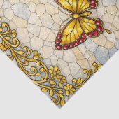 Koolrode zonnebloemen bloemendecoupeerwerk  tissuepapier (Detail)