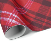 Koolrode Zwart en Wit Tartan Plaid Cadeaupapier (Rol Hoek)