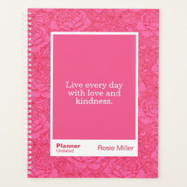 Koolrome Rode en Roze Pioen Bloem Blockquote Planner