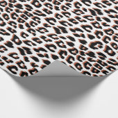 Koolrood bruine luipaardprint cadeaupapier (Hoek)